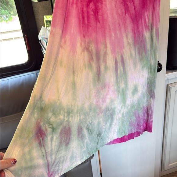 Love Tanjane Pink and Green Tie-Dye Maxi Skirt size medium - Picture 3 of 7